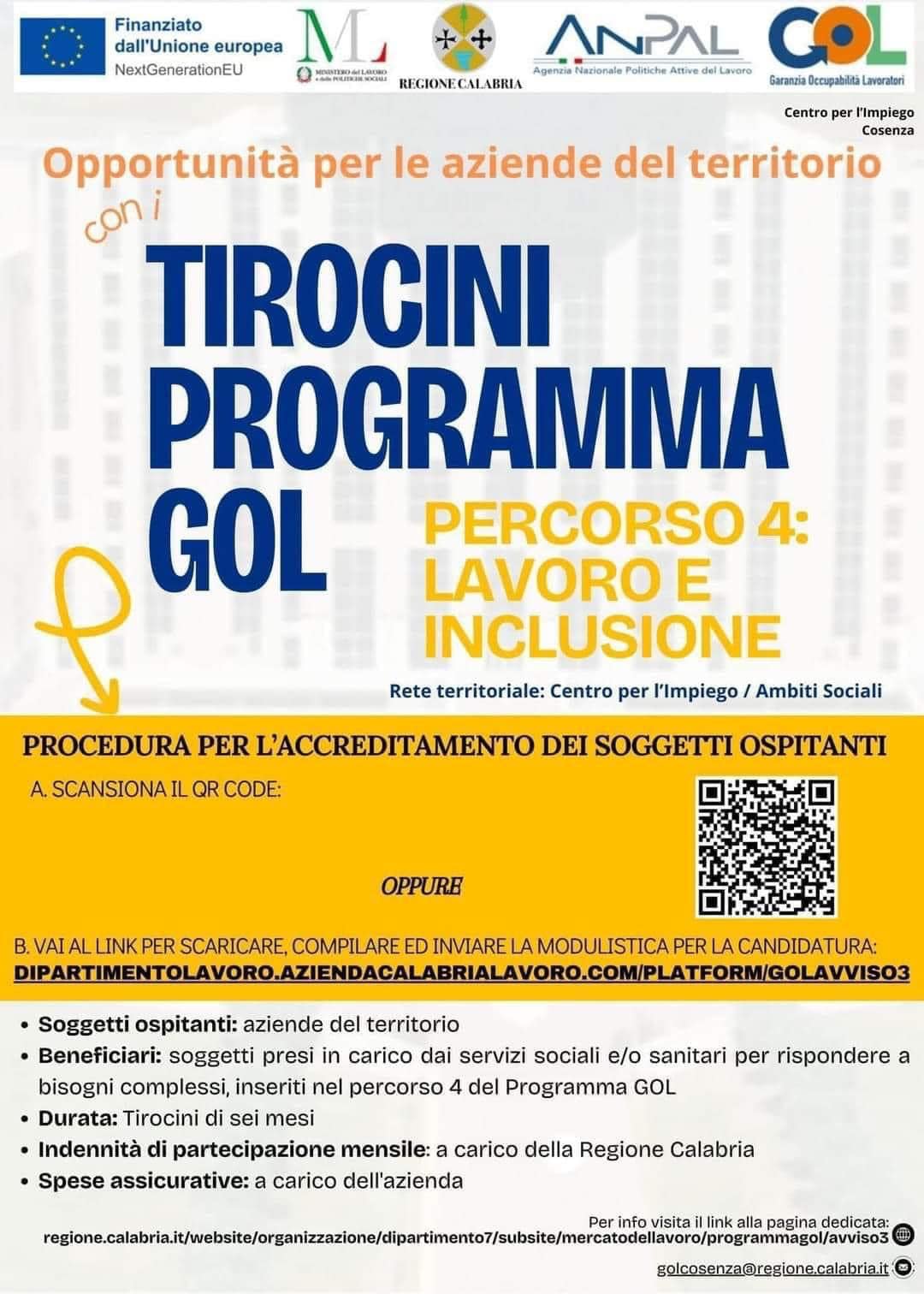 Tirocini di Inclusione Sociale Programma GOL